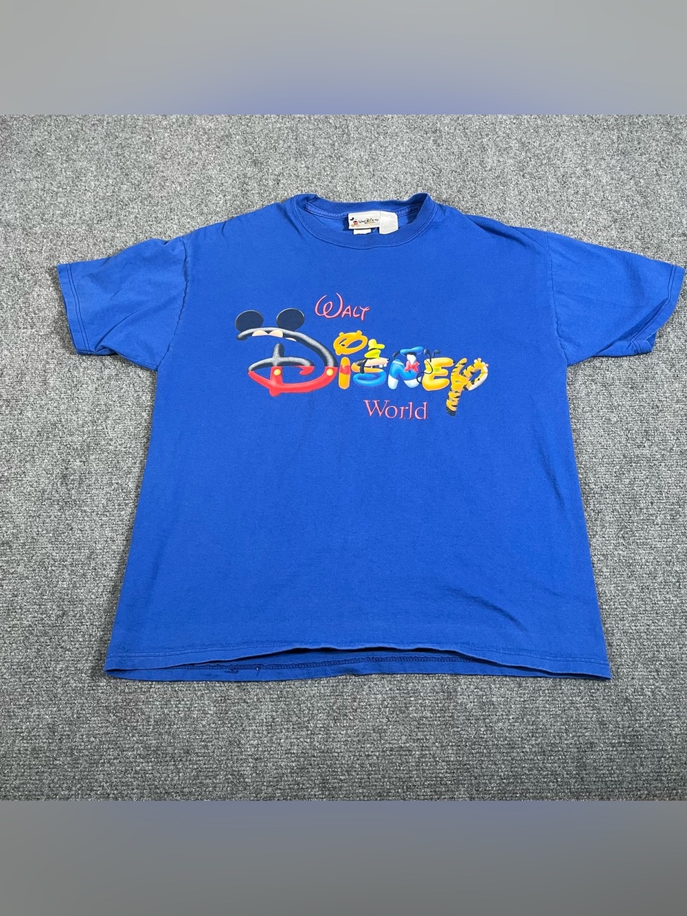 Vintage Walt Disney World Shirt Men's M Blue Y2K 90s Micky Mouse Logo Casual